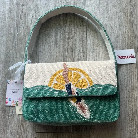 TJ Maxx Beaded Lemon Swimmer Shoulder Bag Viral TikTok Purse Marshalls OS NWT - Picture 4 of 6